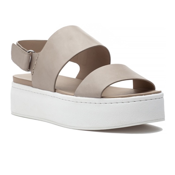 VINCE. Womens White Cushioned Strappy Rockwell Square Toe Platform Lace-Up Leather Sandals Shoes M main image 1